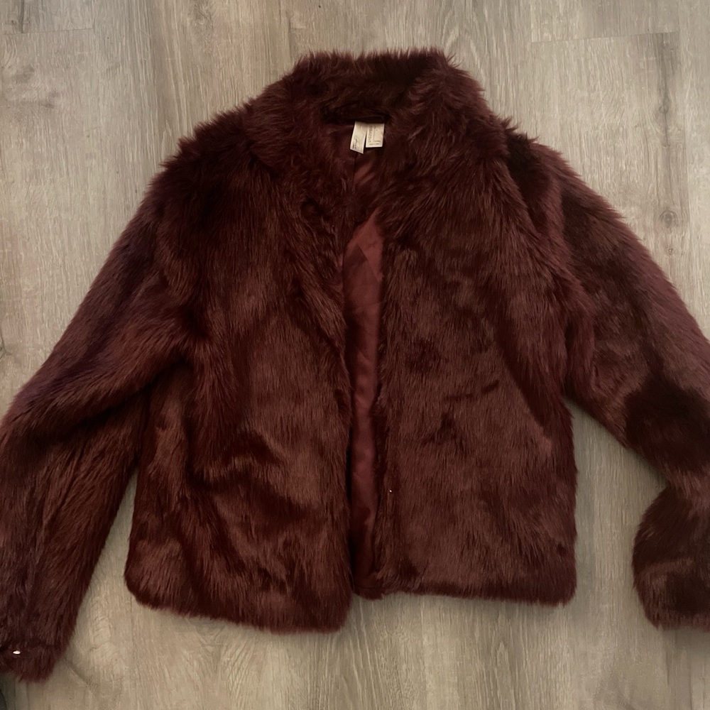 Forever 21 Deep Maroon Teddy Jacket